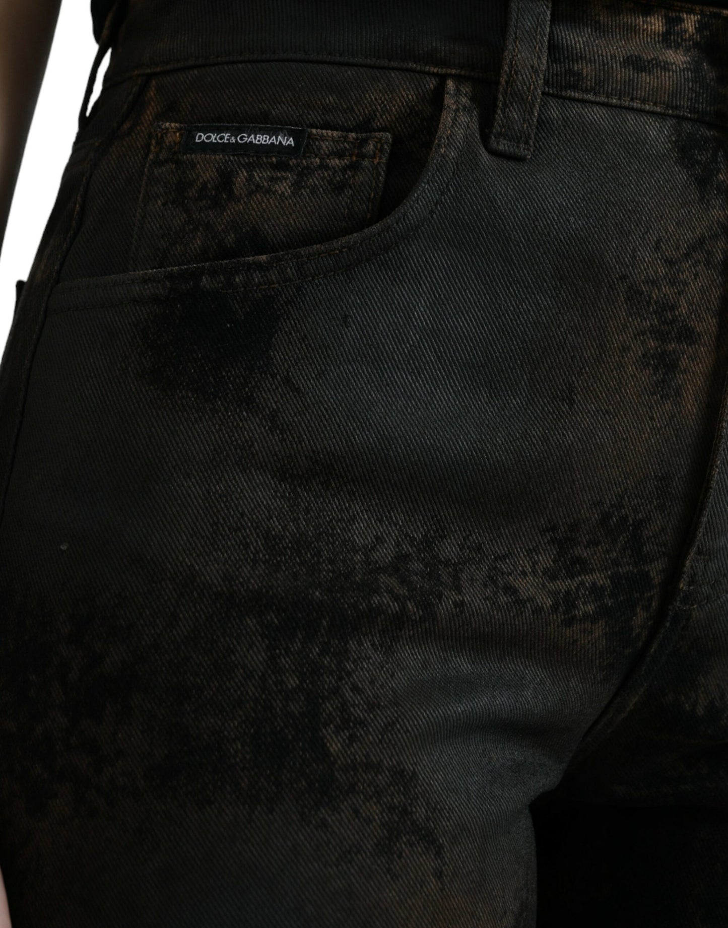 Dolce &amp; Gabbana Braune BOYFRIEND-Jeans aus Baumwolldenim mit mittlerer Taille