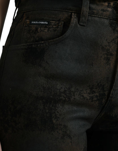 Dolce &amp; Gabbana Braune BOYFRIEND-Jeans aus Baumwolldenim mit mittlerer Taille