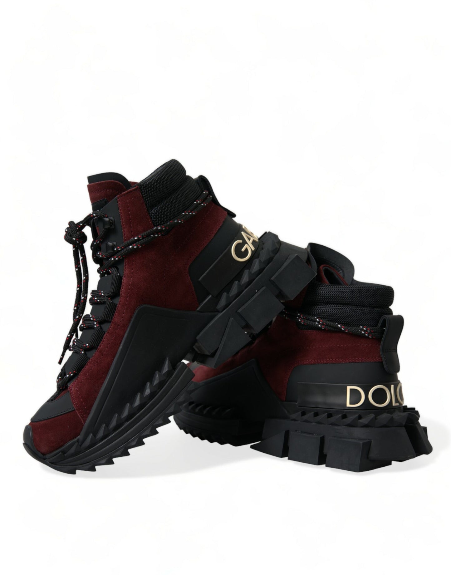 Dolce &amp; Gabbana Burgund Super King High Top Herren Sneakers Schuhe