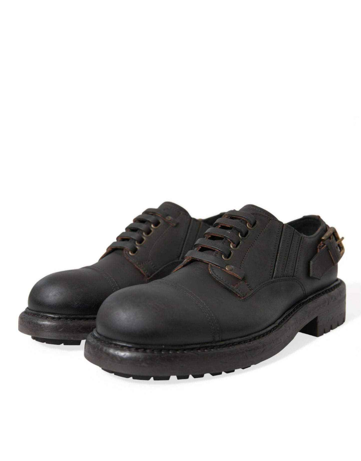 Dolce &amp; Gabbana – Derby-Schnürschuhe aus braunem Leder für Herren