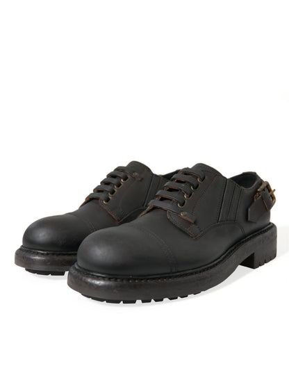 Dolce &amp; Gabbana – Derby-Schnürschuhe aus braunem Leder für Herren