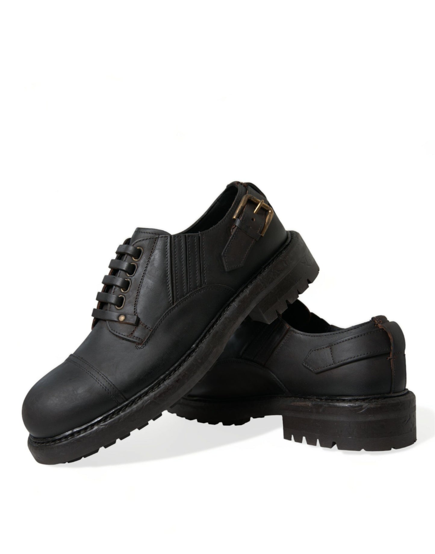 Dolce &amp; Gabbana – Derby-Schnürschuhe aus braunem Leder für Herren
