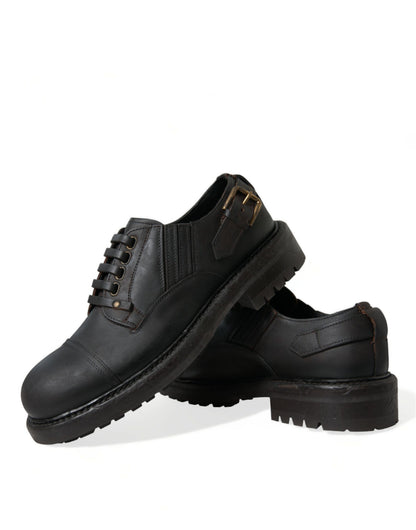 Dolce &amp; Gabbana – Derby-Schnürschuhe aus braunem Leder für Herren