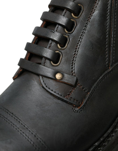 Dolce &amp; Gabbana – Derby-Schnürschuhe aus braunem Leder für Herren
