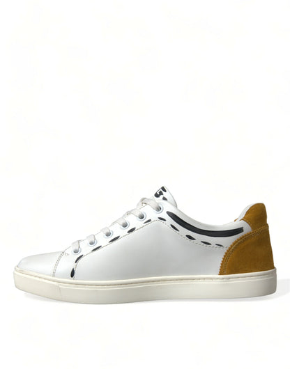 Dolce &amp; Gabbana Weißes Leder LOVE Milano Herren Sneakers Schuhe