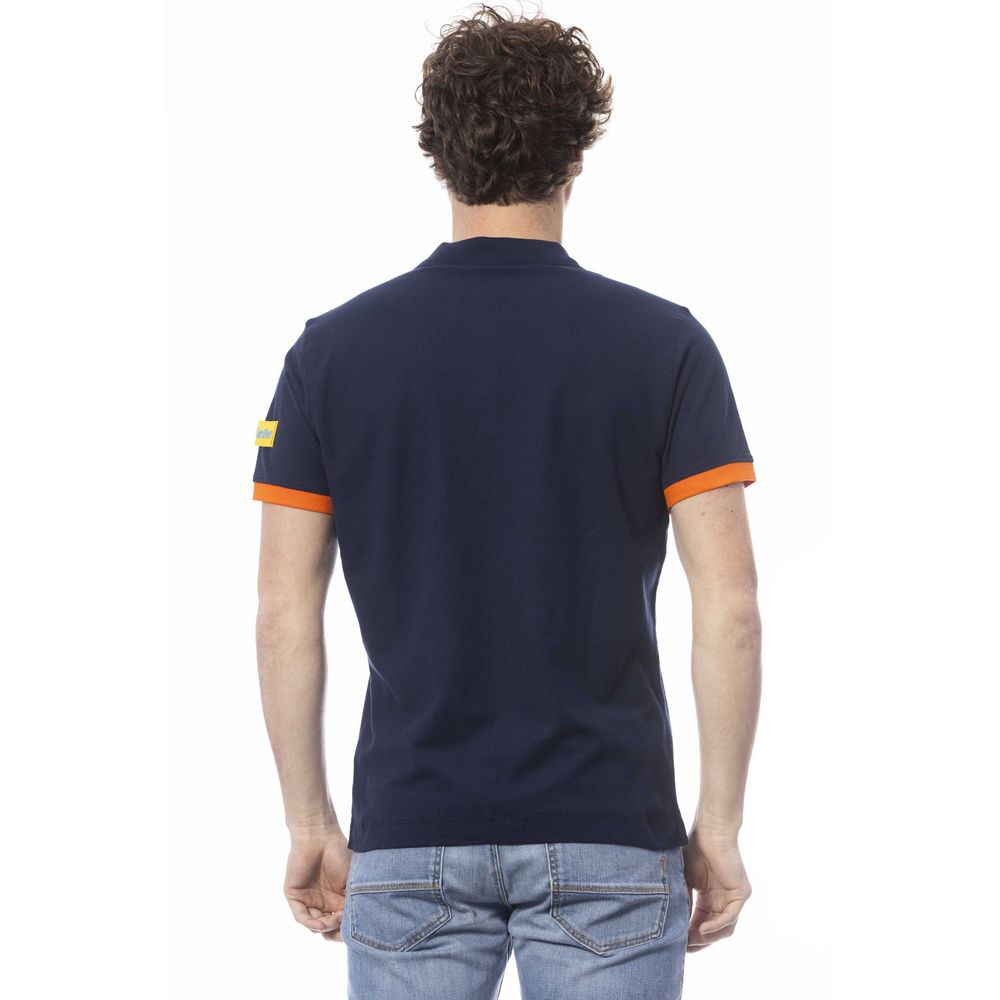 Invicta Herren-Poloshirt aus blauer Baumwolle