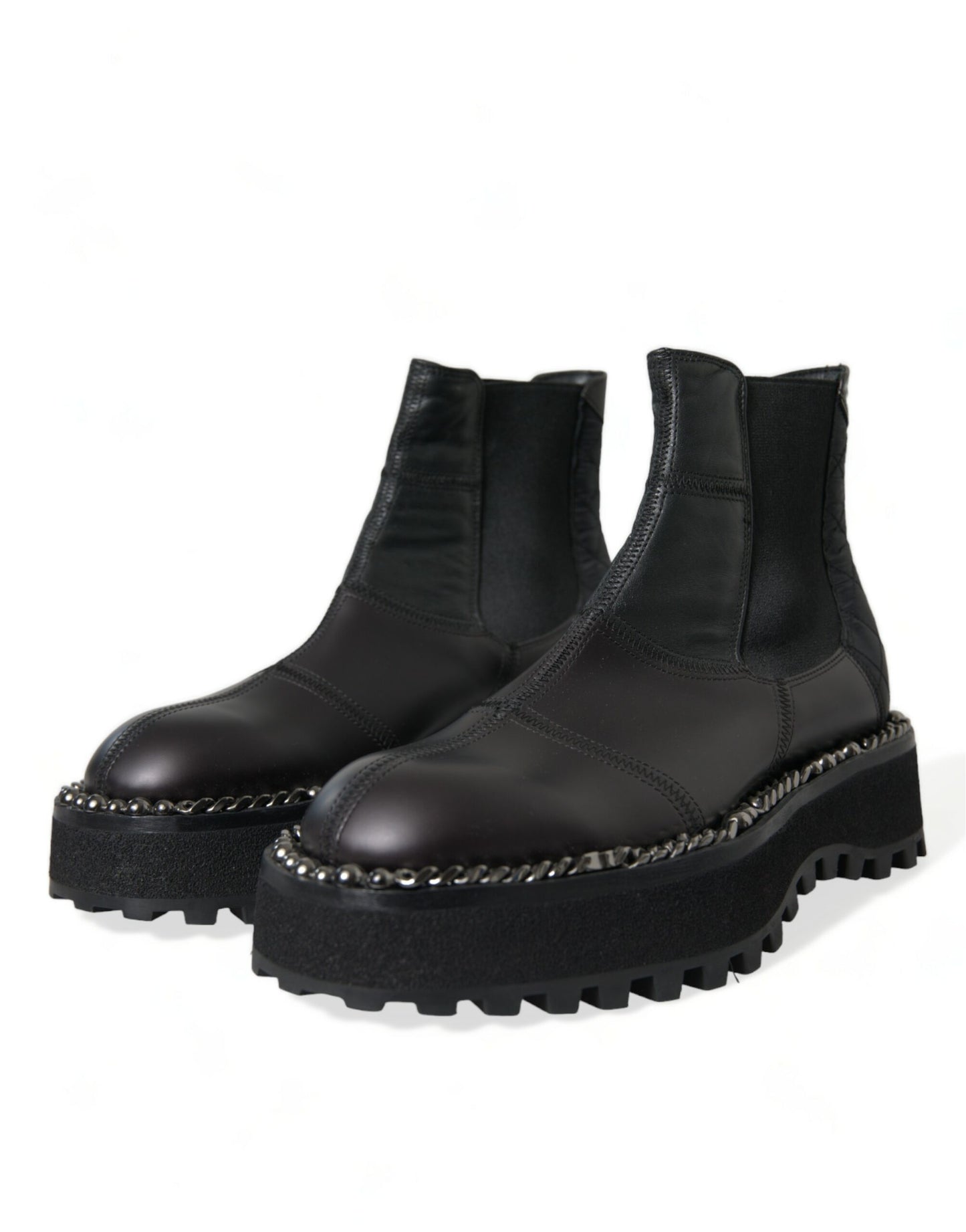Dolce &amp; Gabbana – Chelsea-Stiefel aus Stretch-Leder in Schwarz