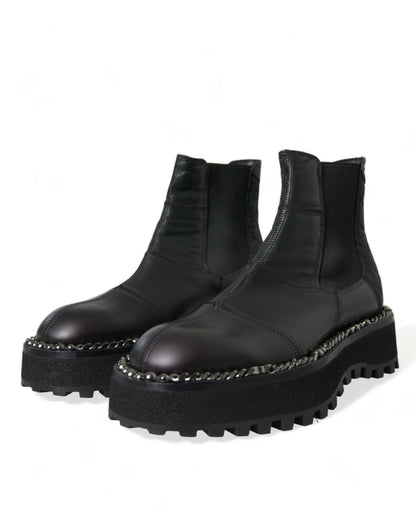 Dolce &amp; Gabbana – Chelsea-Stiefel aus Stretch-Leder in Schwarz