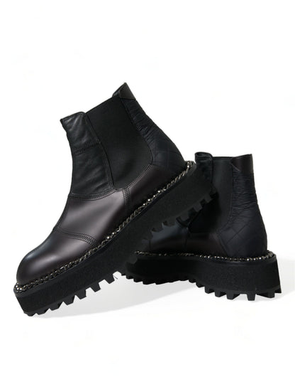 Dolce &amp; Gabbana – Chelsea-Stiefel aus Stretch-Leder in Schwarz