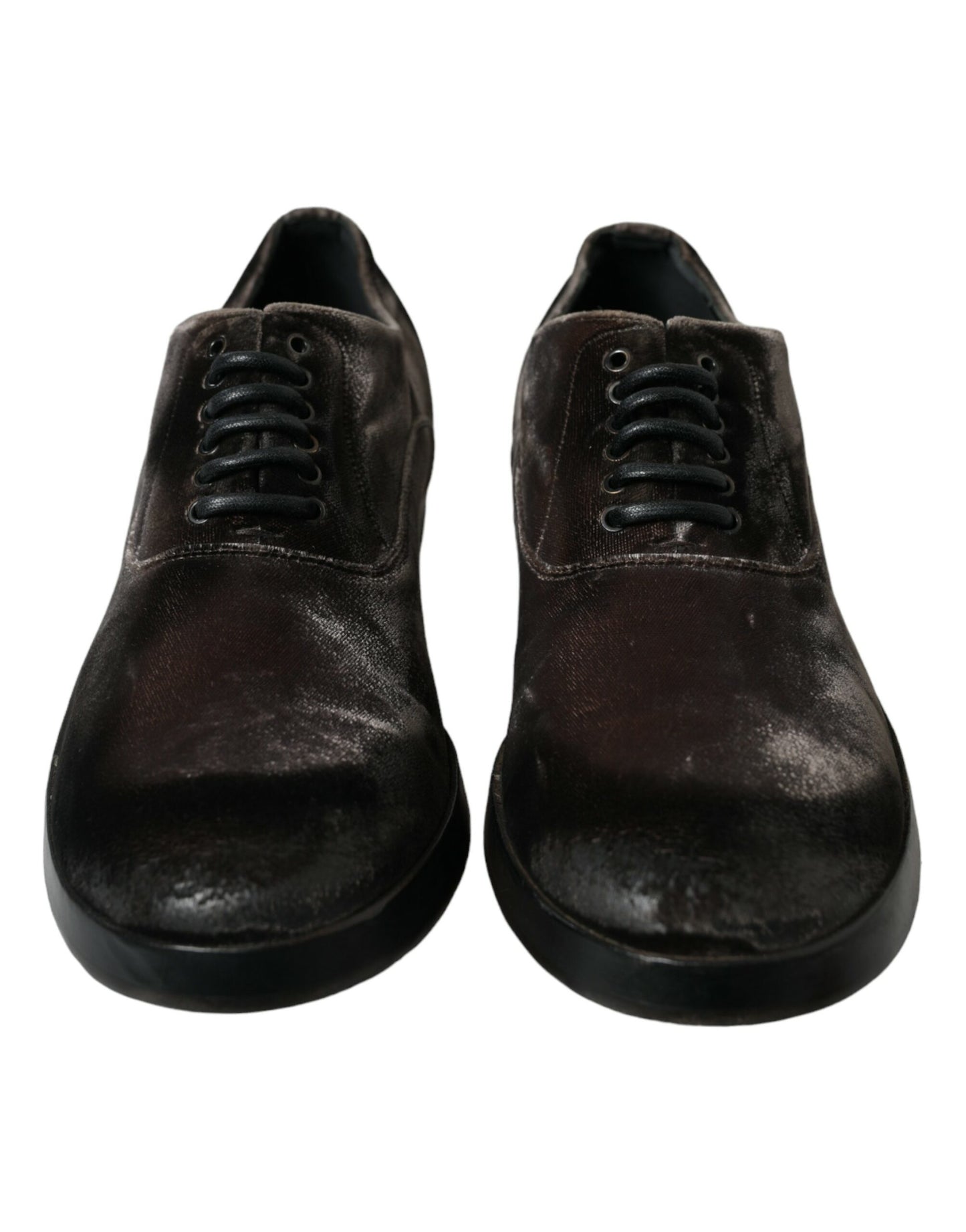 Dolce &amp; Gabbana – Oxford-Schnürschuhe aus braunem Samt für Herren