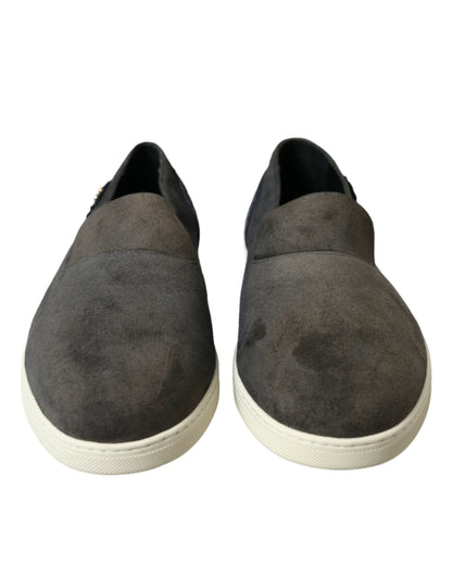 Dolce &amp; Gabbana Blau Wildleder Caiman Männer Loafers Hausschuhe Schuhe