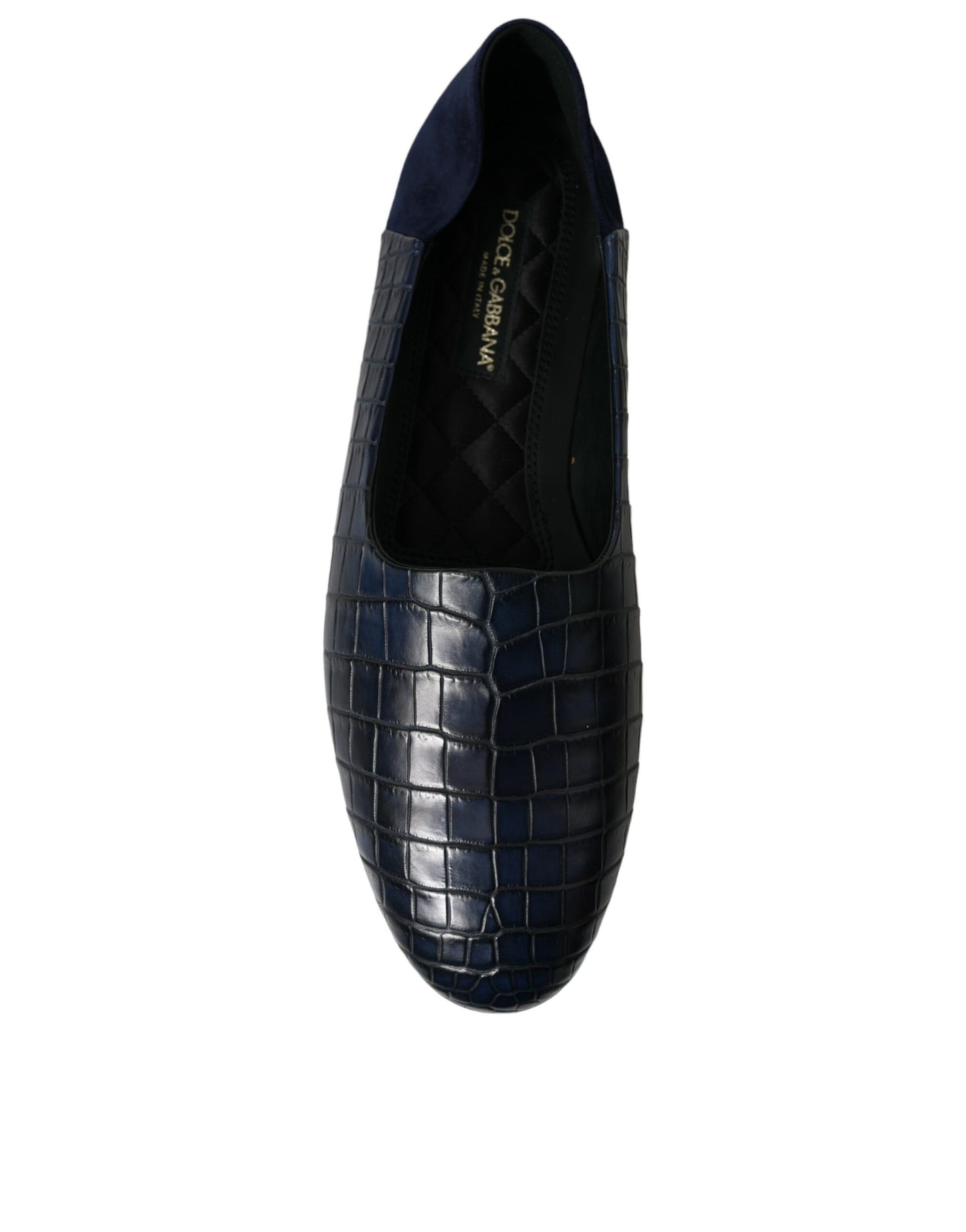 Dolce &amp; Gabbana – Slipper aus blauem Krokodilleder