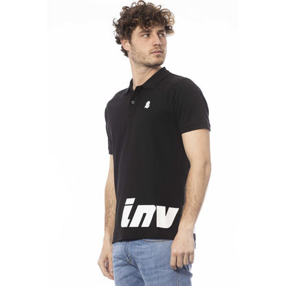 Invicta Herren-Poloshirt aus schwarzer Baumwolle