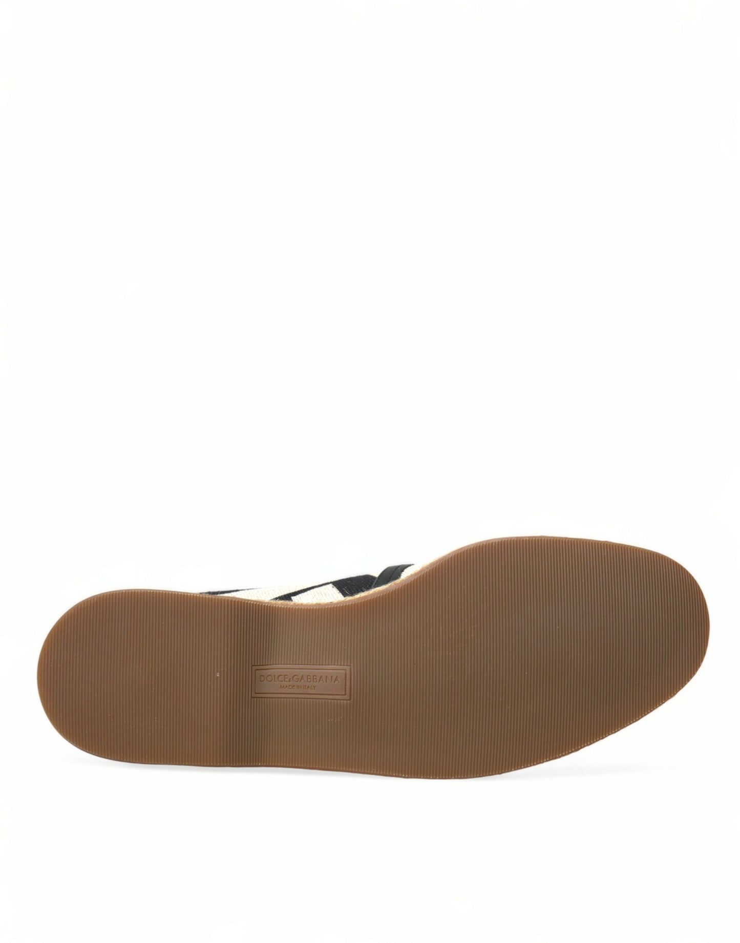 Dolce &amp; Gabbana Beige Schwarz Gestreifte Canvas Espadrilles MONDELLO Schuhe
