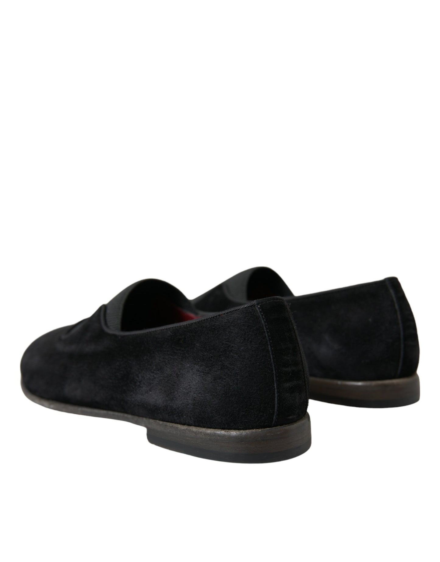 Dolce &amp; Gabbana Schwarze RUNWAY Velours AMALFI Loafer-Schuhe