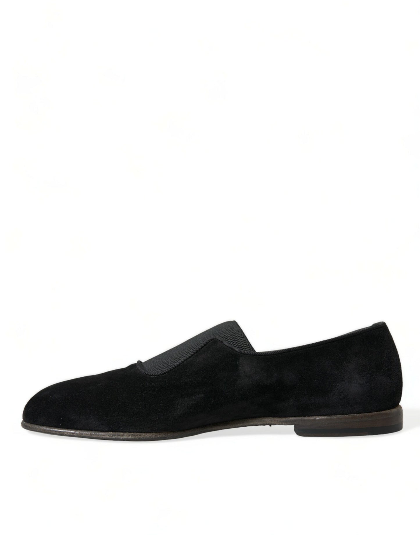 Dolce &amp; Gabbana Schwarze RUNWAY Velours AMALFI Loafer-Schuhe