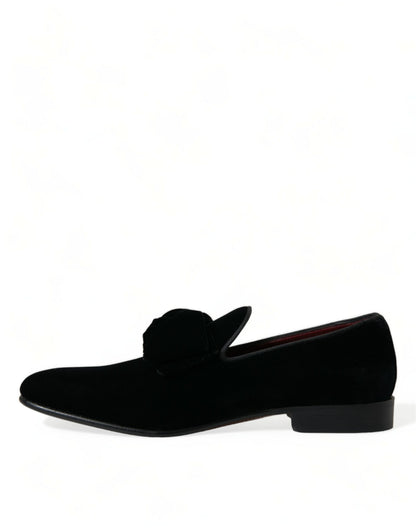 Dolce &amp; Gabbana – Schwarze Loafer aus Samt für formelle Anlässe