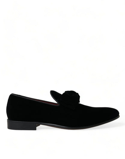 Dolce &amp; Gabbana – Schwarze Loafer aus Samt für formelle Anlässe