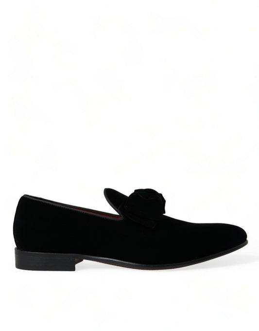 Dolce &amp; Gabbana – Schwarze Loafer aus Samt für formelle Anlässe