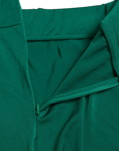 Dolce &amp; Gabbana, grüne, schmale Leggings aus Nylon-Stretch