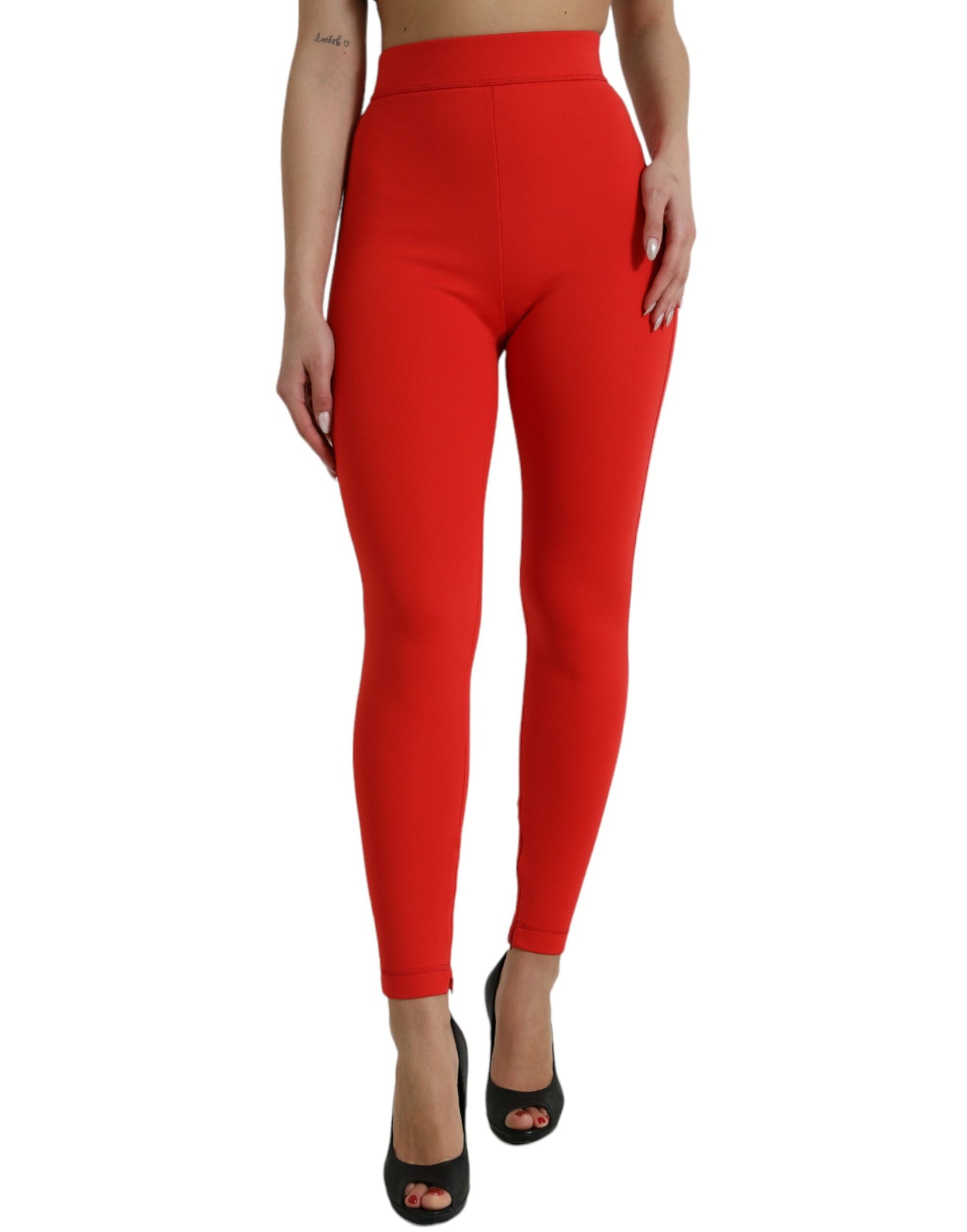 Dolce &amp; Gabbana – Schmale Leggings aus Nylon mit Stretchanteil in Rot