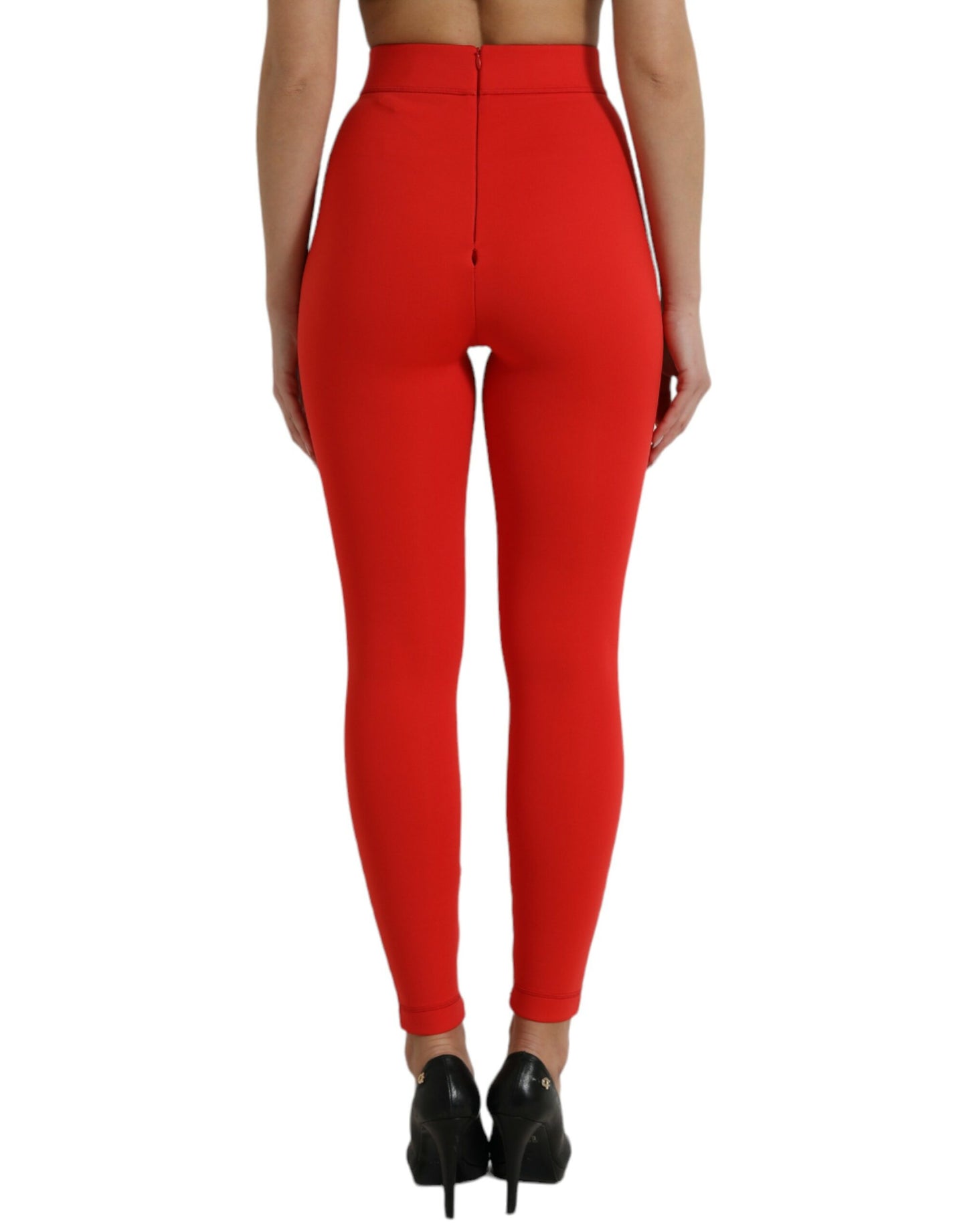 Dolce &amp; Gabbana – Schmale Leggings aus Nylon mit Stretchanteil in Rot