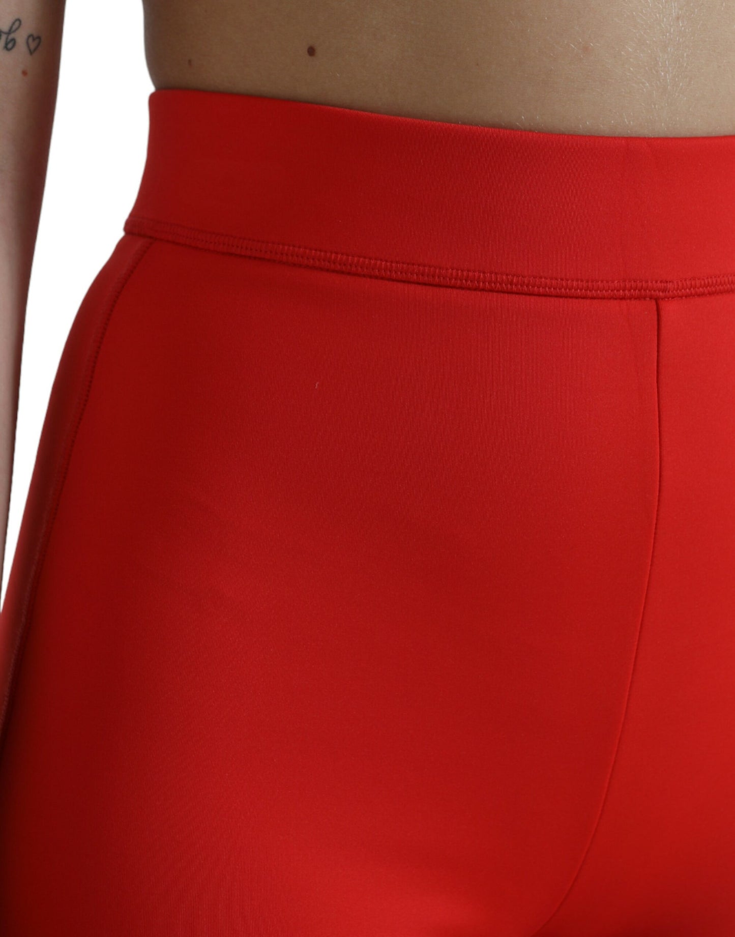 Dolce &amp; Gabbana – Schmale Leggings aus Nylon mit Stretchanteil in Rot