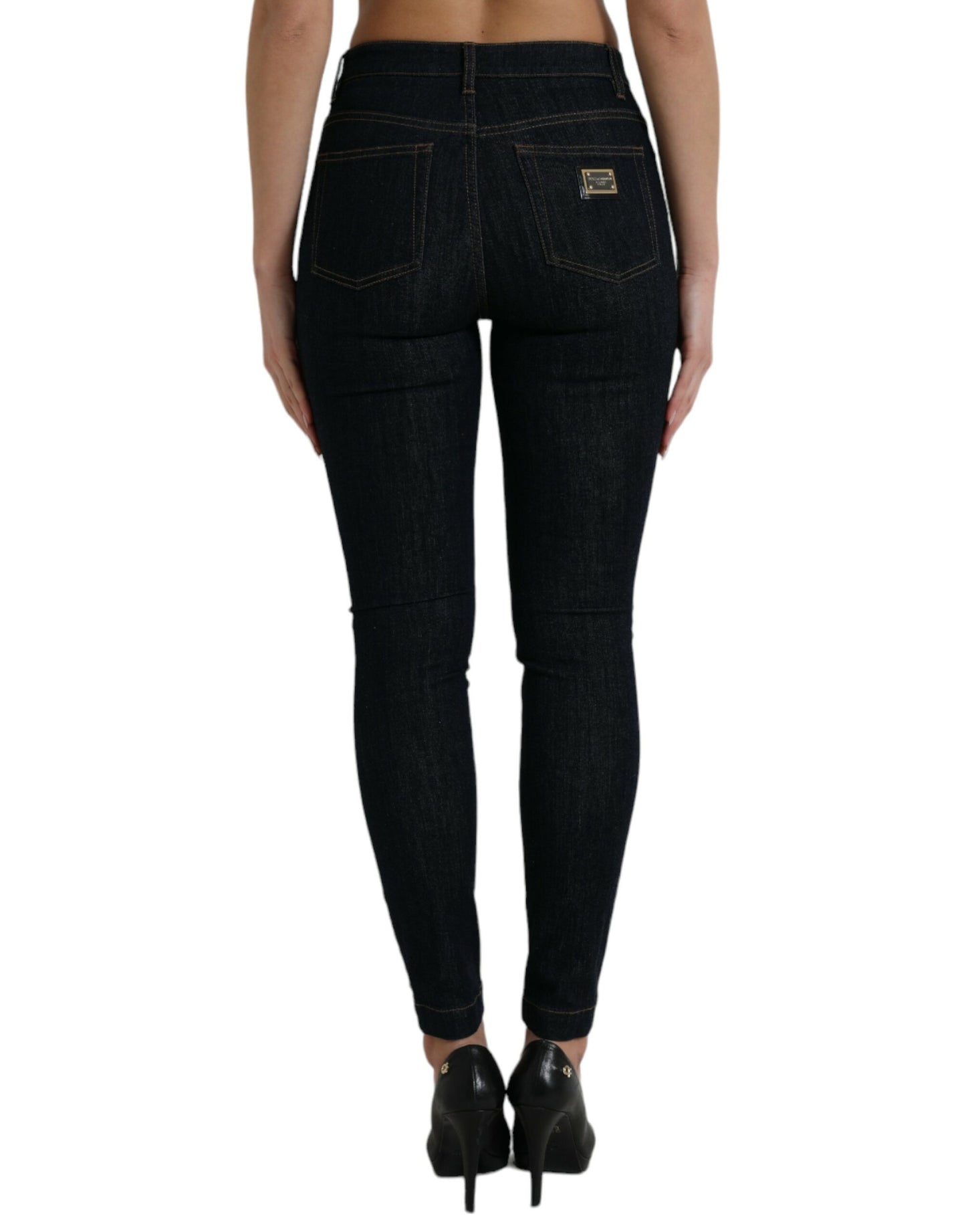 Dolce &amp; Gabbana – Blaue Skinny-Jeans aus Baumwollstretch-Denim