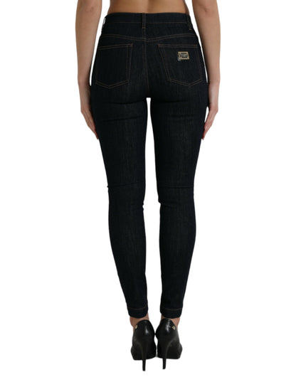 Dolce &amp; Gabbana – Blaue Skinny-Jeans aus Baumwollstretch-Denim