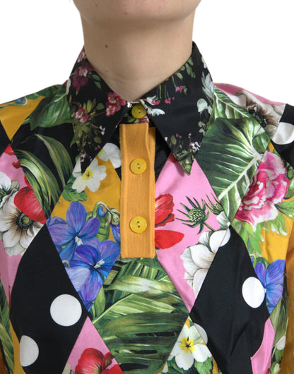 Dolce &amp; Gabbana – Mehrfarbiger Henley-Pullover aus Kaschmir mit Patchwork