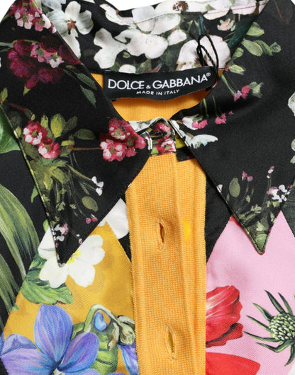 Dolce &amp; Gabbana – Mehrfarbiger Henley-Pullover aus Kaschmir mit Patchwork