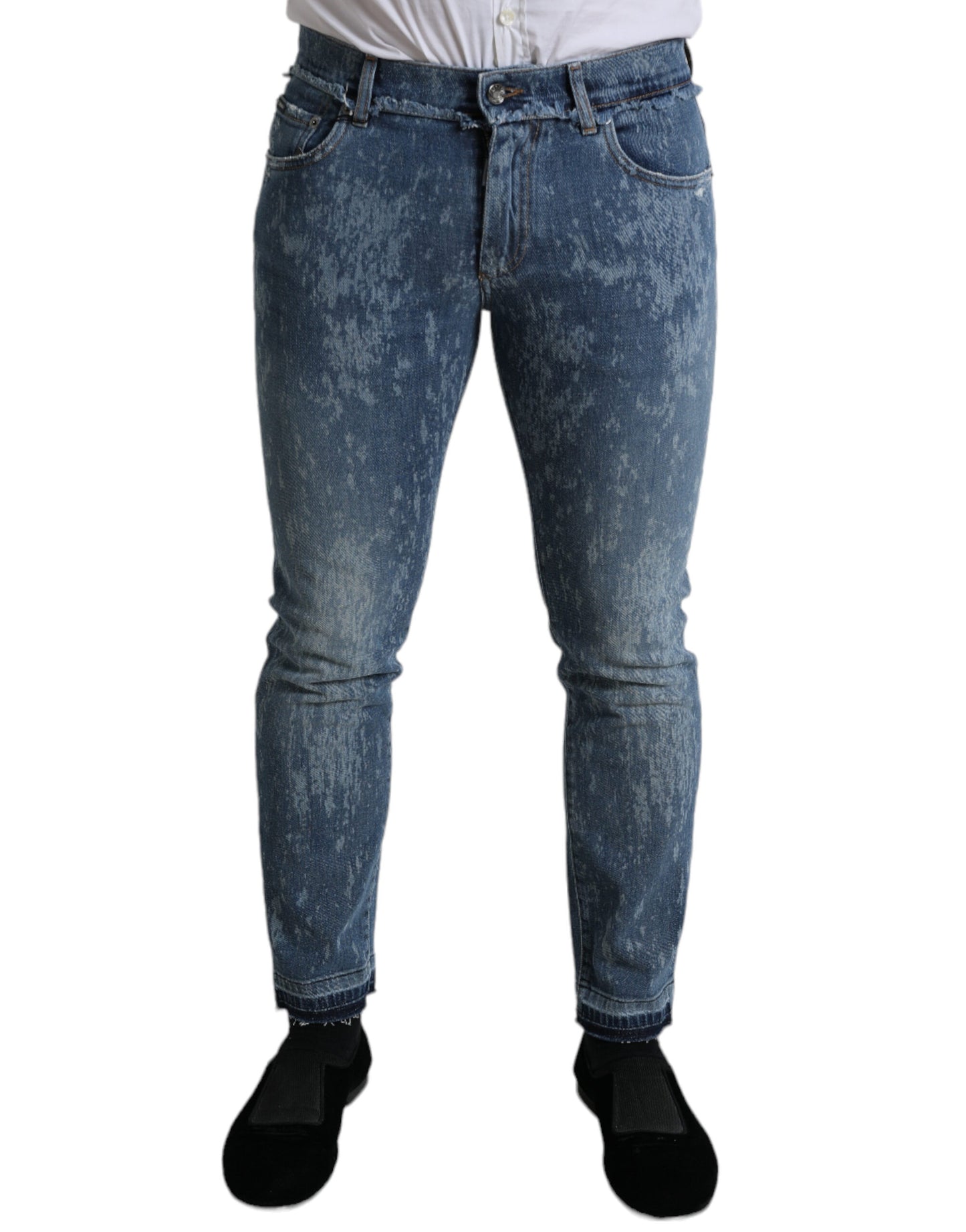 Dolce &amp; Gabbana – Blau verwaschene Skinny-Jeans aus Baumwollstretch