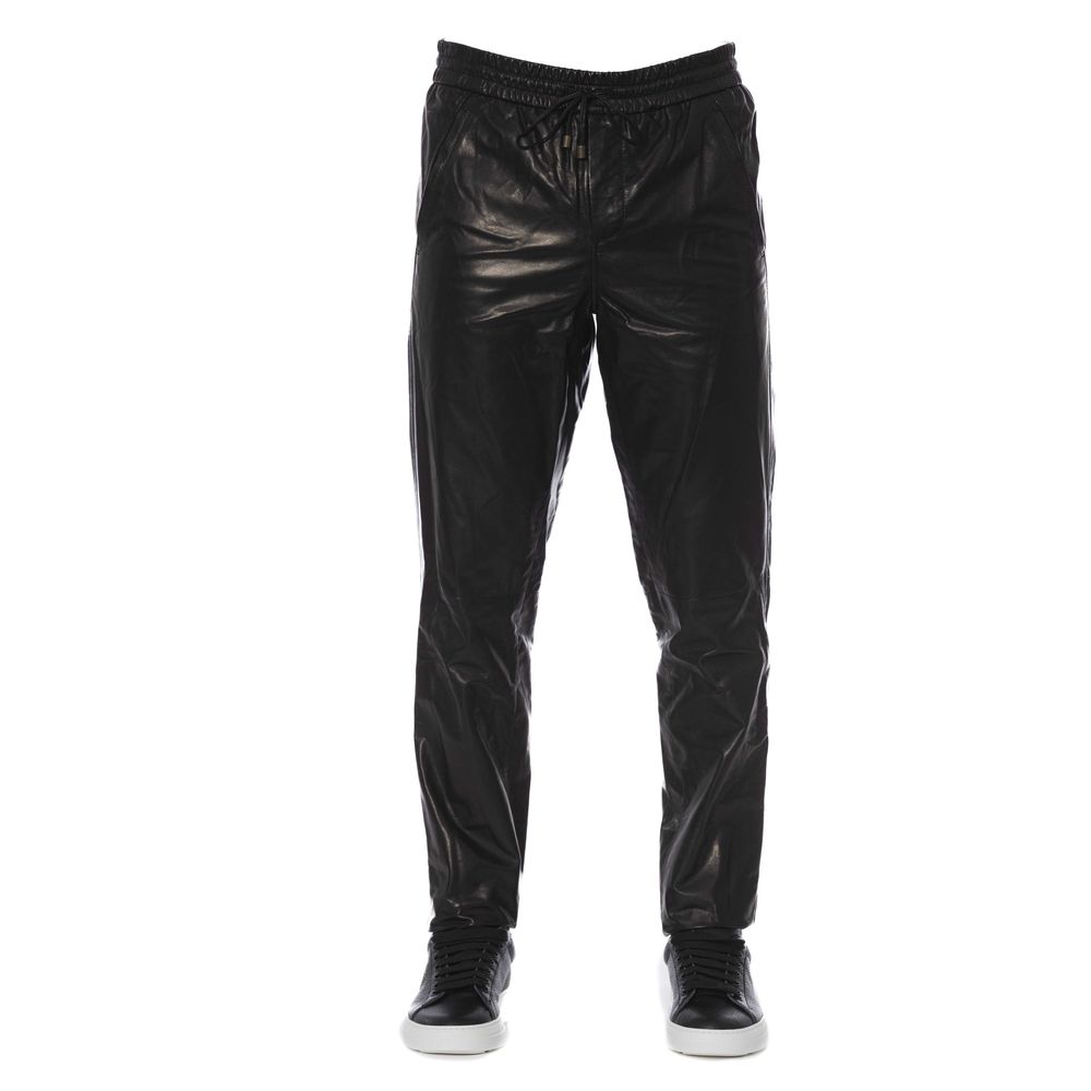 Trussardi Sleek Schwarze Lederhose für Herren