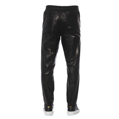 Trussardi Sleek Schwarze Lederhose für Herren