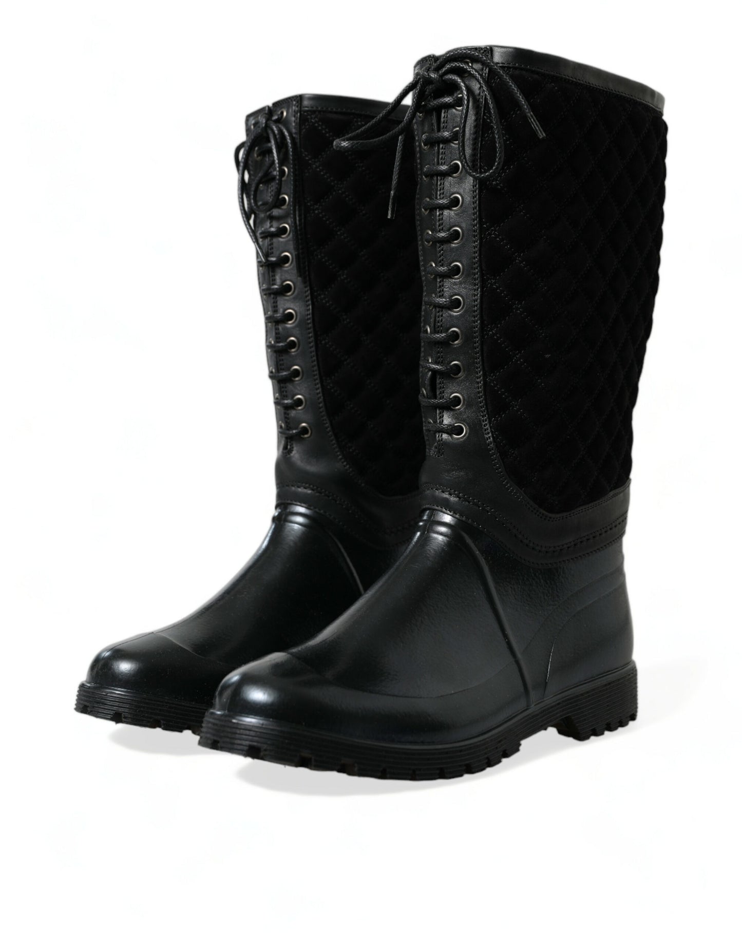 Dolce &amp; Gabbana – Regenstiefel „Chioggia“ aus Wildleder in Schwarz