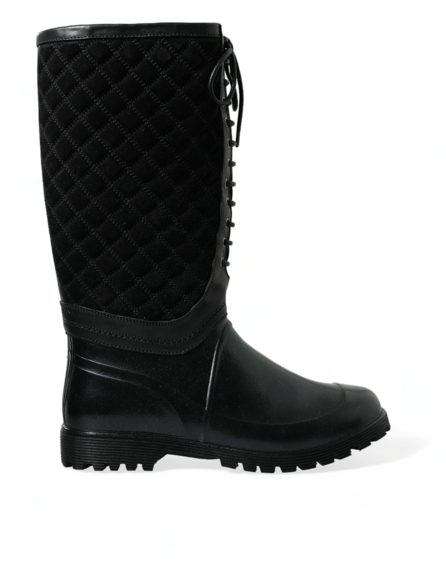 Dolce &amp; Gabbana – Regenstiefel „Chioggia“ aus Wildleder in Schwarz