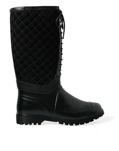 Dolce &amp; Gabbana – Regenstiefel „Chioggia“ aus Wildleder in Schwarz