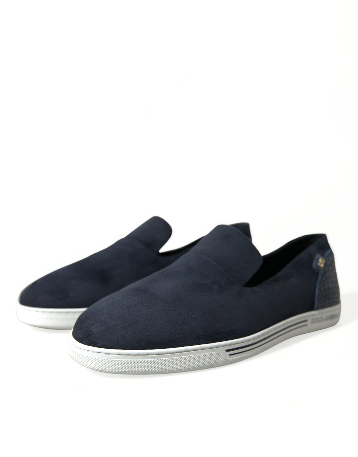 Dolce & Gabbana Blaue Wildleder-Kaiman-Slipper Saint Tropez Schuhe
