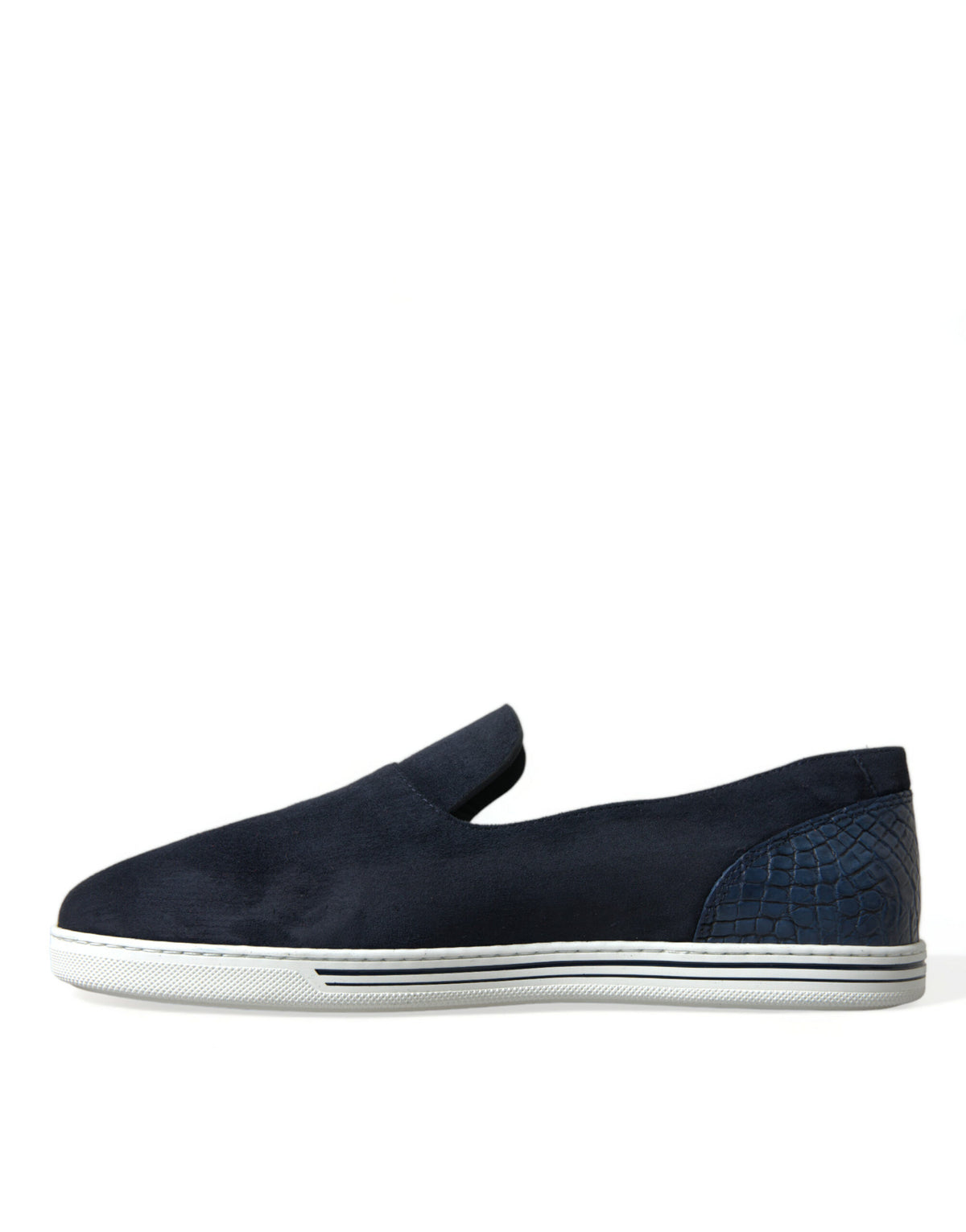 Dolce & Gabbana Blaue Wildleder-Kaiman-Slipper Saint Tropez Schuhe
