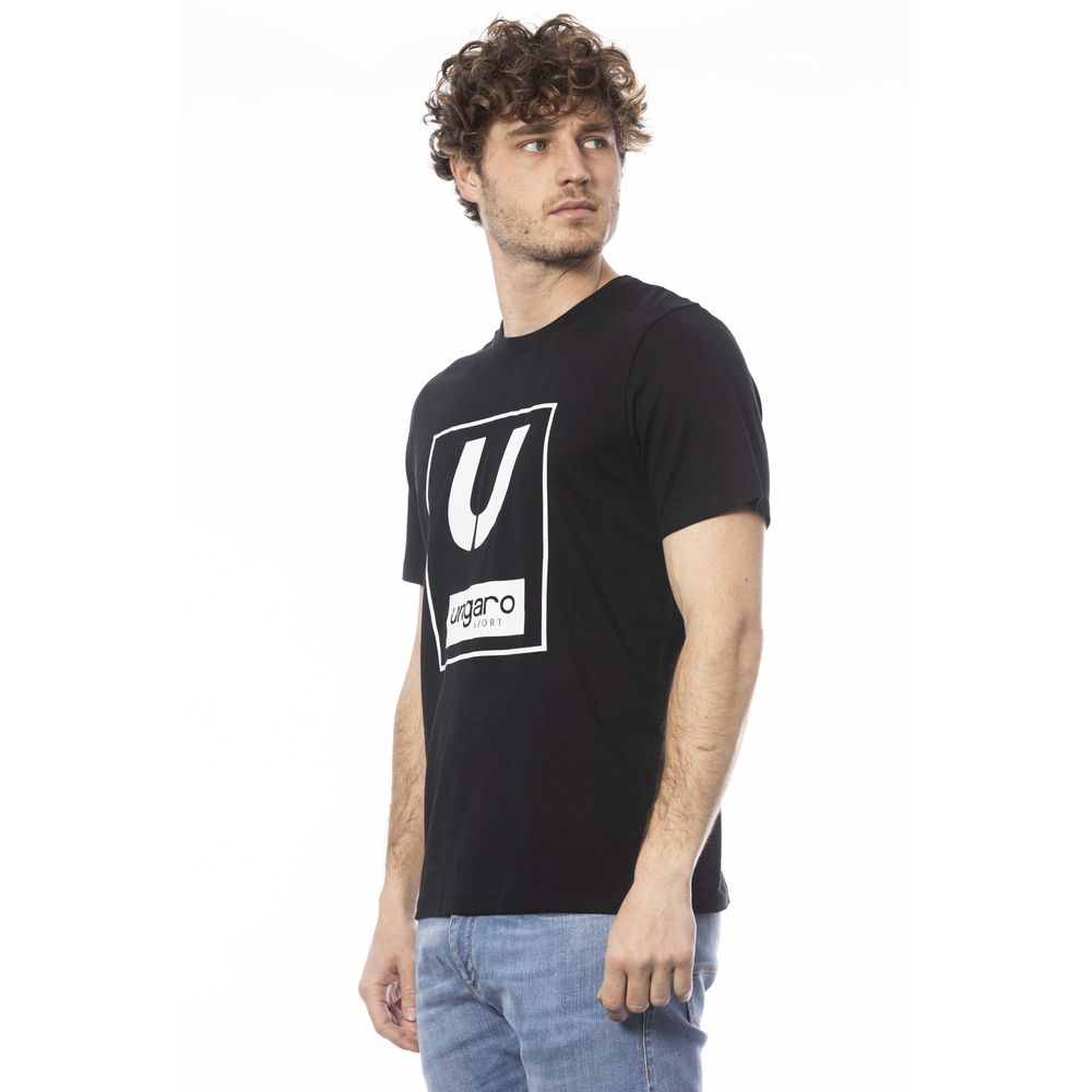Ungaro Sport Schwarzes Herren-T-Shirt aus Baumwolle