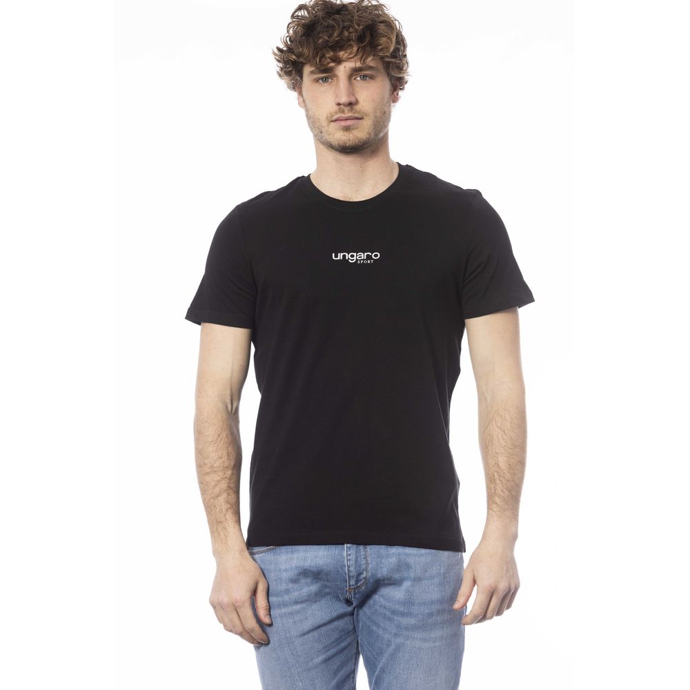 Ungaro Sport Schwarzes Herren-T-Shirt aus Baumwolle