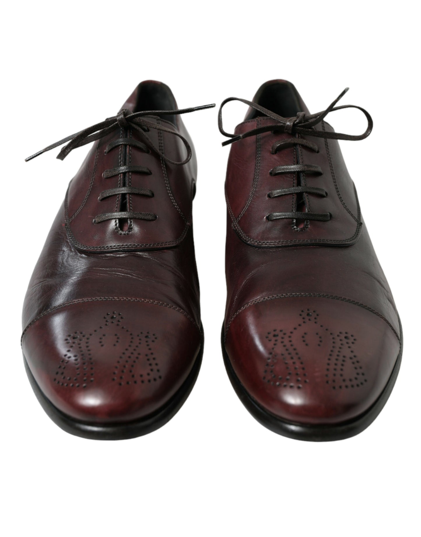 Dolce &amp; Gabbana – Formelle Derby-Schuhe aus bordeauxfarbenem Leder für Herren