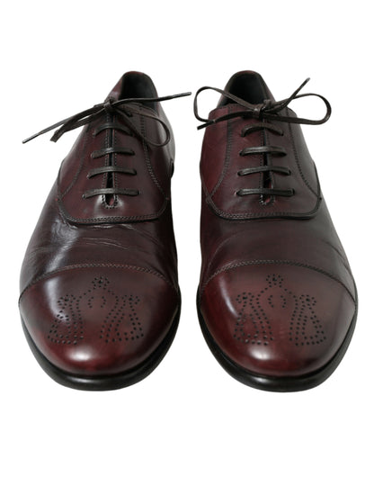 Dolce &amp; Gabbana – Formelle Derby-Schuhe aus bordeauxfarbenem Leder für Herren