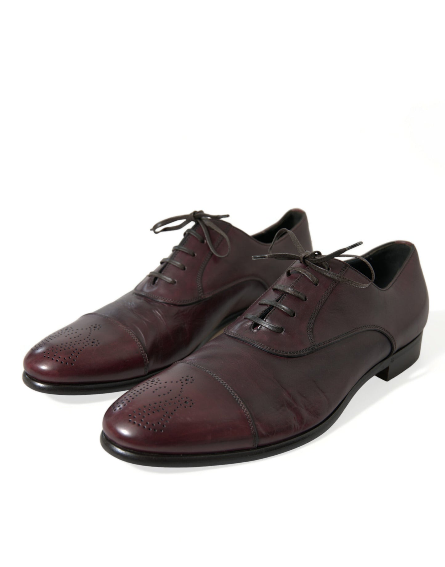 Dolce &amp; Gabbana – Formelle Derby-Schuhe aus bordeauxfarbenem Leder für Herren