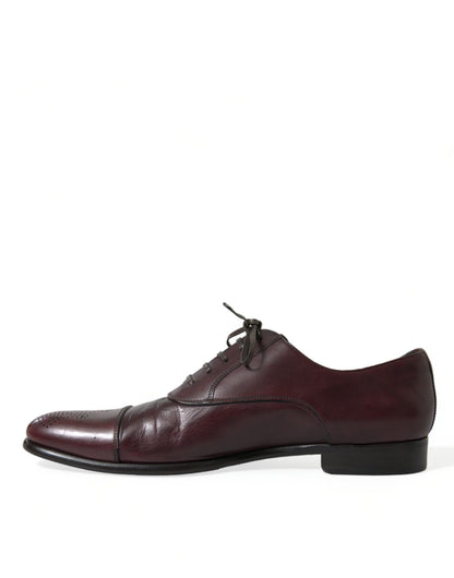 Dolce &amp; Gabbana – Formelle Derby-Schuhe aus bordeauxfarbenem Leder für Herren