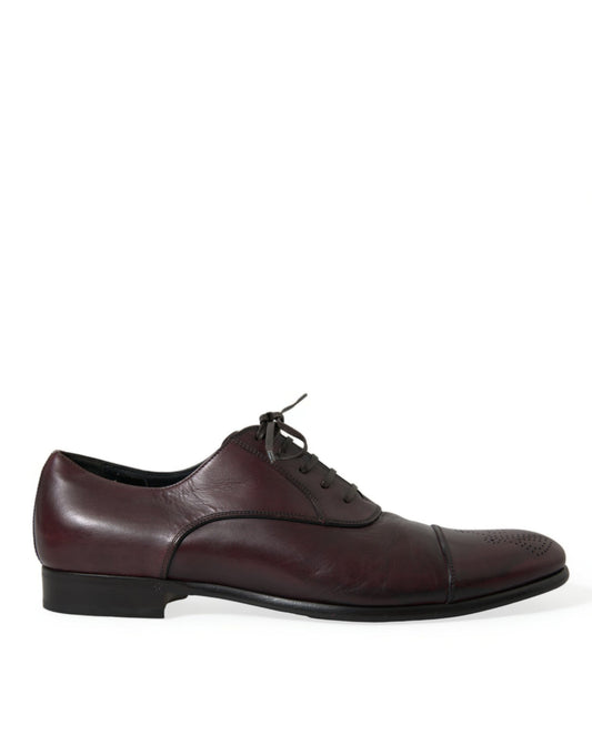 Dolce &amp; Gabbana – Formelle Derby-Schuhe aus bordeauxfarbenem Leder für Herren