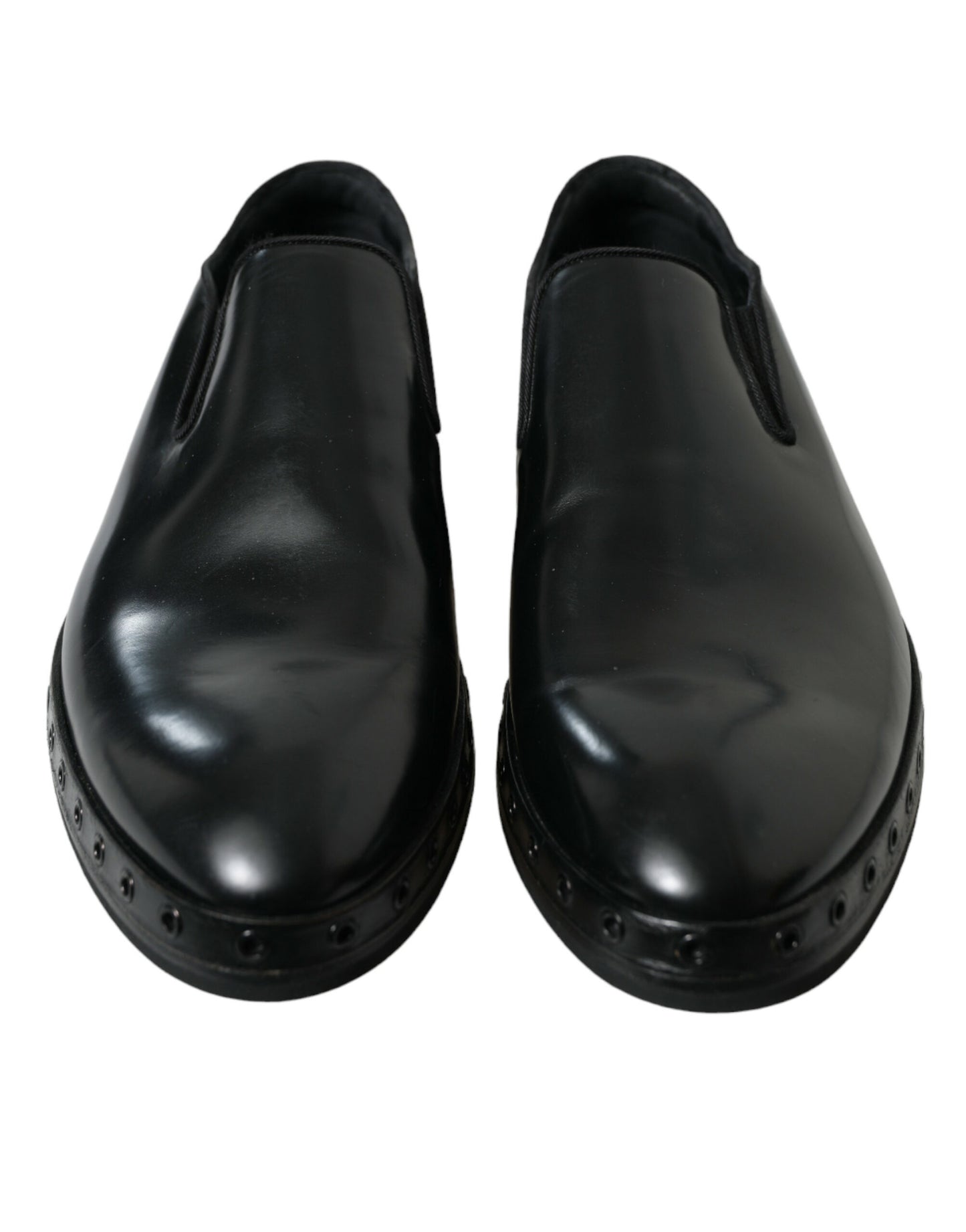 Dolce &amp; Gabbana – Schwarze Loafer aus Leder mit Nieten