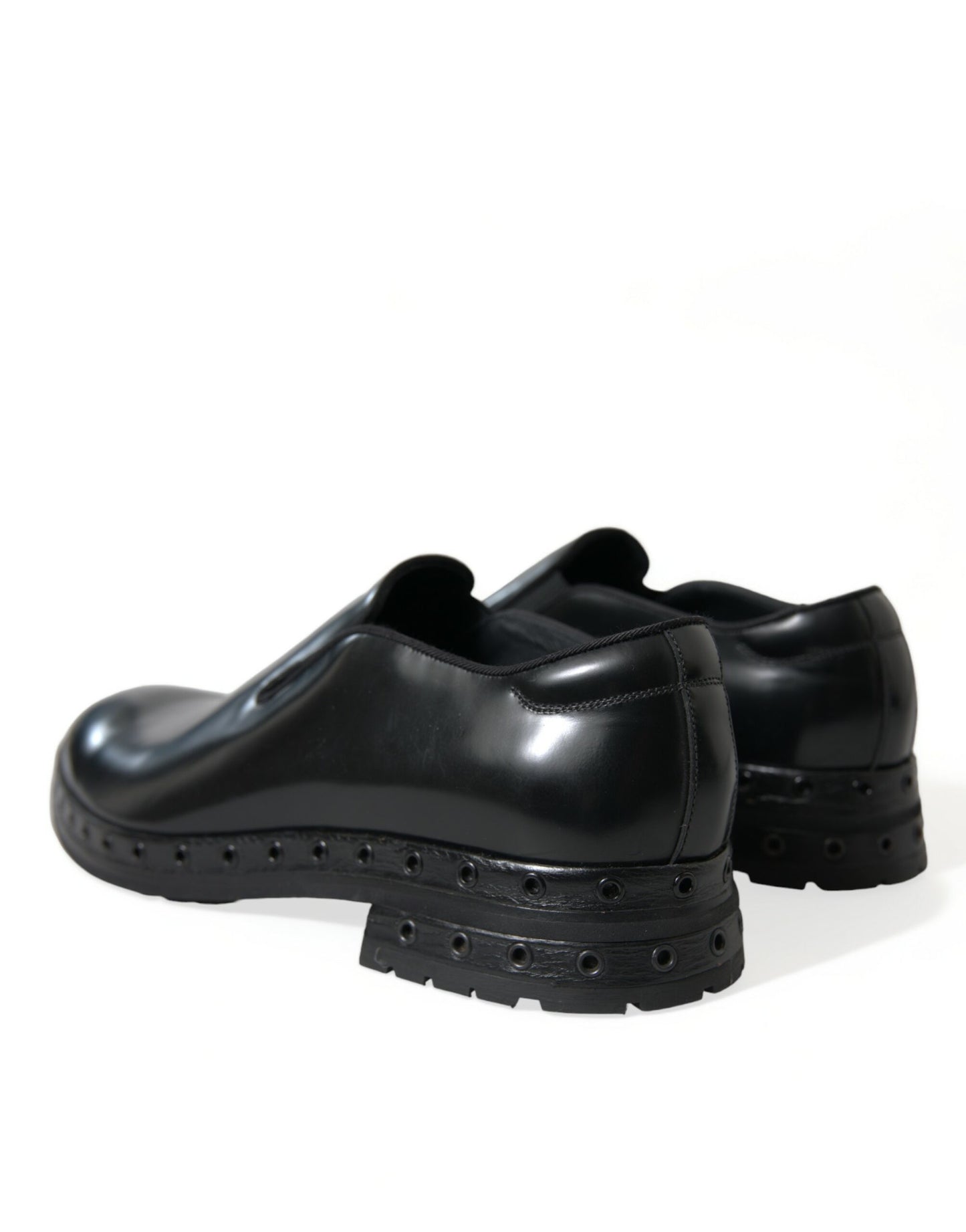 Dolce &amp; Gabbana – Schwarze Loafer aus Leder mit Nieten
