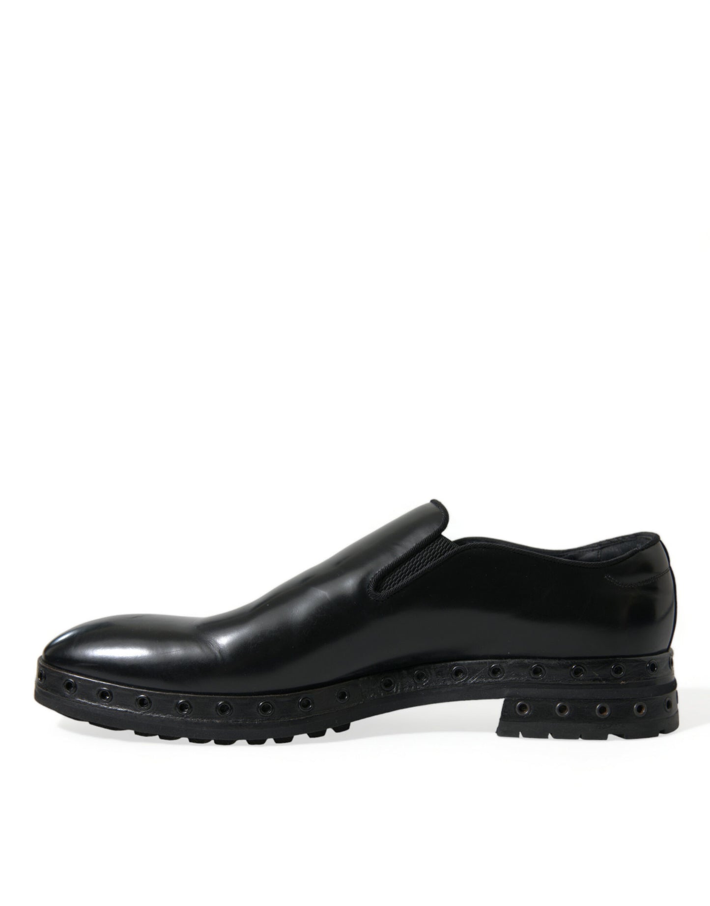 Dolce &amp; Gabbana – Schwarze Loafer aus Leder mit Nieten