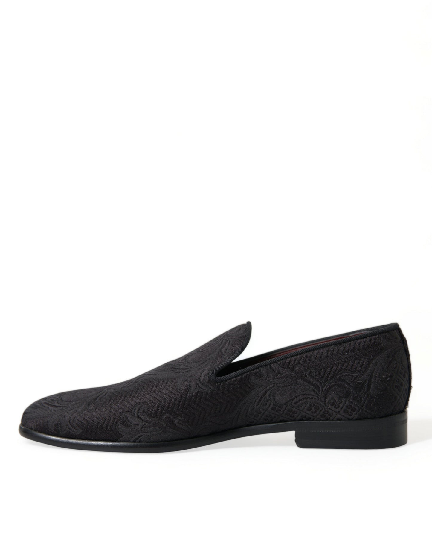 Dolce &amp; Gabbana – Slipper-Schuhe aus schwarzem Brokat für Herren